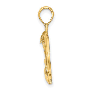 14k Yellow Gold Cut-Out and Beveled Duck Head Pendant