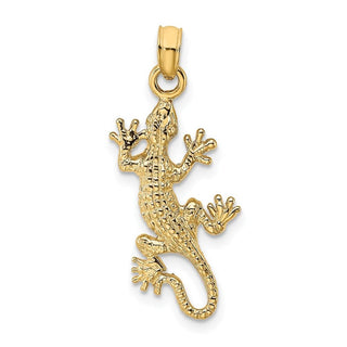 14k Yellow Gold 2-D Lizard Pendant