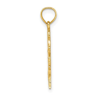 14k Yellow Gold Textured Heart and Horse Pendant