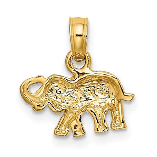 14k Yellow Gold Polished Small Elephant Pendant