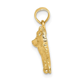 14k Yellow Gold Polished Pomeranian Dog Pendant
