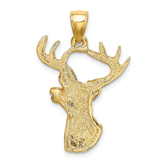 14k Yellow Gold 2-D Deer Head Profile Pendant