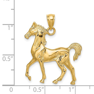 14k Yellow Gold 3-D Polished Horse Pendant
