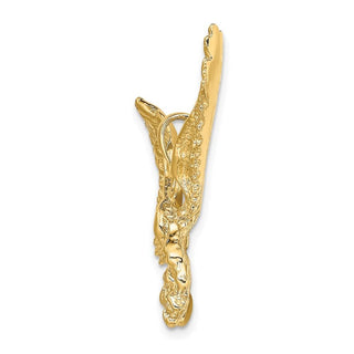 14k Yellow Gold 2-D Eagle w/Beak Touching Claws Pendant K6514