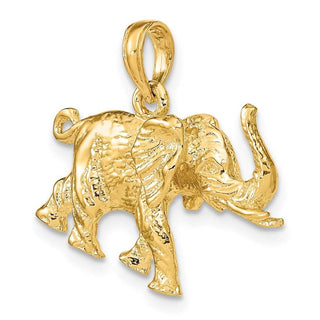 14k Yellow Gold 3-D Elephant Profile w/Tusk Pendant