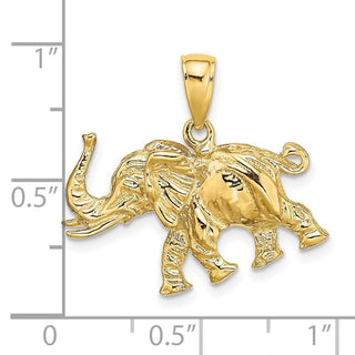14k Yellow Gold 3-D Elephant Profile w/Tusk Pendant