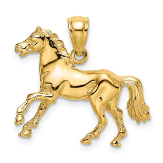14k Yellow Gold 3-D Horse Pendant K6539