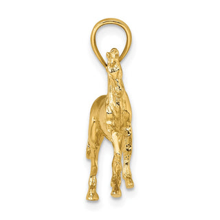 14k Yellow Gold 3-D Horse Pendant K6540