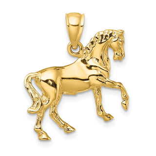 14k Yellow Gold 3-D Horse Pendant K6540