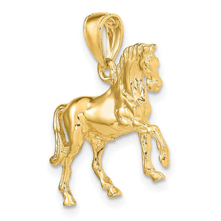 14k Yellow Gold 3-D Horse Pendant K6540