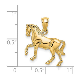 14k Yellow Gold 3-D Horse Pendant K6540