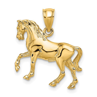 14k Yellow Gold 3-D Horse Pendant K6540