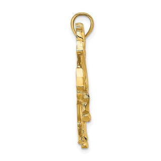 14k Yellow Gold 2-D Horse Pendant K6543