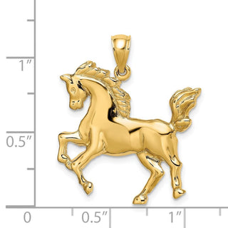 14k Yellow Gold 2-D Horse Pendant K6543