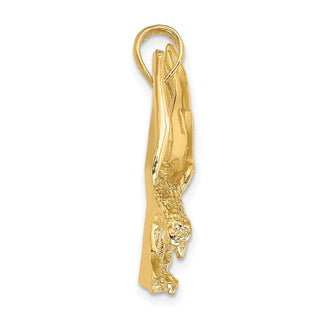 14k Yellow Gold 2-D Eagle Landing w/Wings Up Pendant
