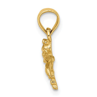 14k Yellow Gold 2-D Mini Dragonfly w/Solid Wings Pendant