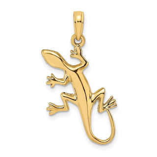 14k Yellow Gold 2-D Gecko Pendant