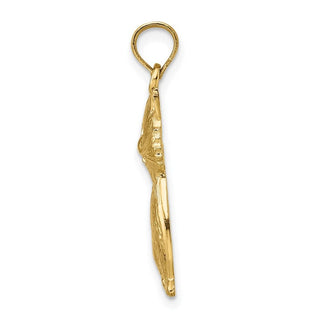 14k Yellow Gold 2-D Sitting Cat Pendant
