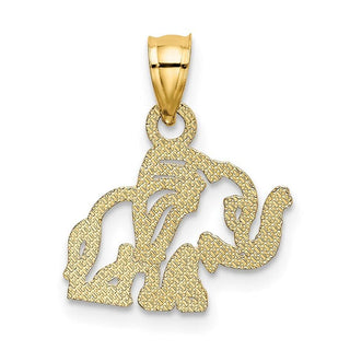 14k Yellow Gold Flat Cut-Out Elephant Pendant