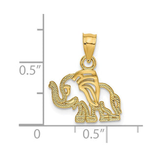 14k Yellow Gold Flat Cut-Out Elephant Pendant