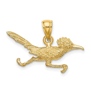 14k Yellow Gold 3-D Road Runner Pendant