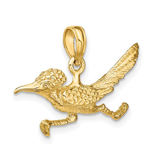14k Yellow Gold 3-D Road Runner Pendant