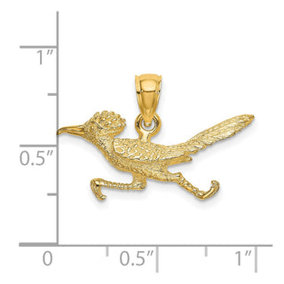 14k Yellow Gold 3-D Road Runner Pendant