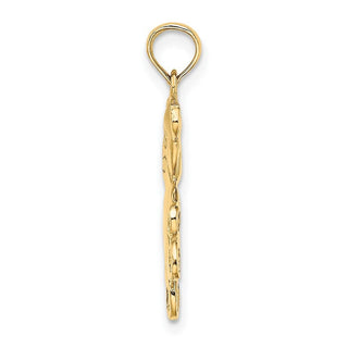 14k Yellow Gold Reversible Teddy Bear Pendant