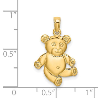 14k Yellow Gold Reversible Teddy Bear Pendant