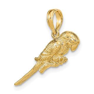 14k Yellow Gold 3-D Parrot Pendant K6602
