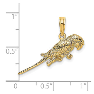 14k Yellow Gold 3-D Parrot Pendant K6602