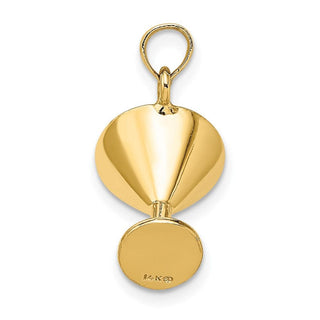 14k Yellow Gold 3-D Martini w/Olive Pendant