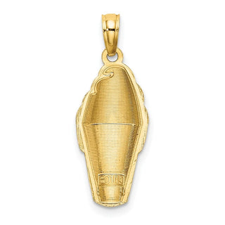 14k Yellow Gold w/Brown Enamel Chocolate Ice Cream Cone Pendant
