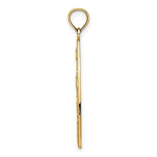 14k Yellow Gold Enamel Panda Bear and Bamboo-Style Pendant