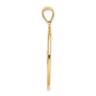 14k Yellow Gold Enamel Dolphin Jumping In Beach Scene Pendant