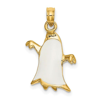 14k Yellow Gold 3-D Enameled Ghost Pendant
