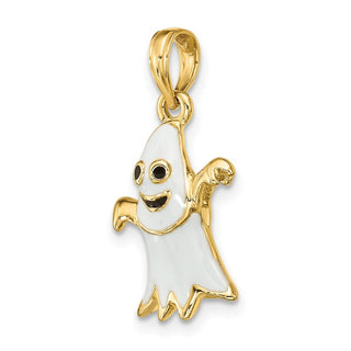 14k Yellow Gold 3-D Enameled Ghost Pendant