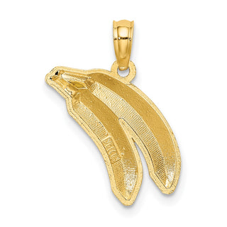 14k Yellow Gold w/Enamel 2-D Bananas Pendant