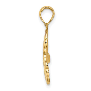 14k Yellow Gold w/Enamel Santa Face Pendant