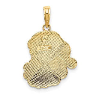 14k Yellow Gold w/Enamel Santa Face Pendant