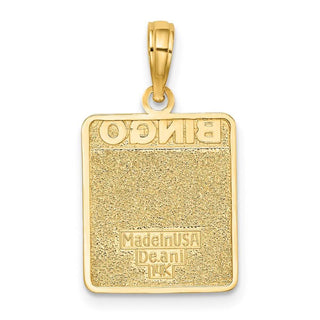 14k Yellow Gold w/Enamel Bingo Card Pendant