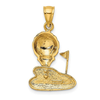 14k Yellow Gold w/ Enamel and 2-D Golf Ball Pendant