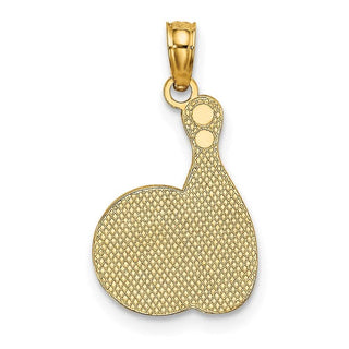 14k Yellow Gold Enamel Bowling Ball and Pin Pendant