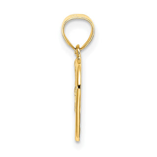 14k Yellow Gold Cut-Out and Textured Woven Heart Pendant