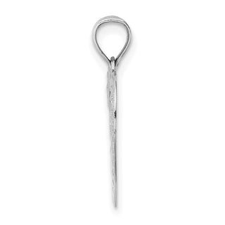 14k White Gold Doves In Heart Pendant