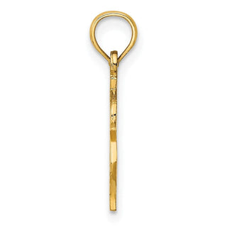14k Yellow Gold Dollar Sign Pendant K7136