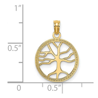 14k Yellow Gold Small Family Tree Pendant