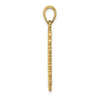 14k Yellow Gold 2-D Queen Playing Card Pendant