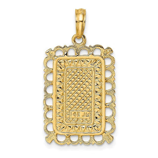 14k Yellow Gold 2-D King Playing Card Pendant