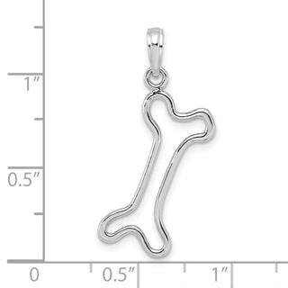 14k White Gold Cut-Out and Polished Dog Bone Pendant